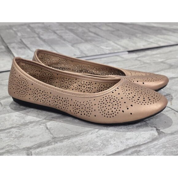 Harborsides Memory Foam Ballet Flats Rose Gold Slip On Shoes Women Sz 8 - Picture 2 of 7